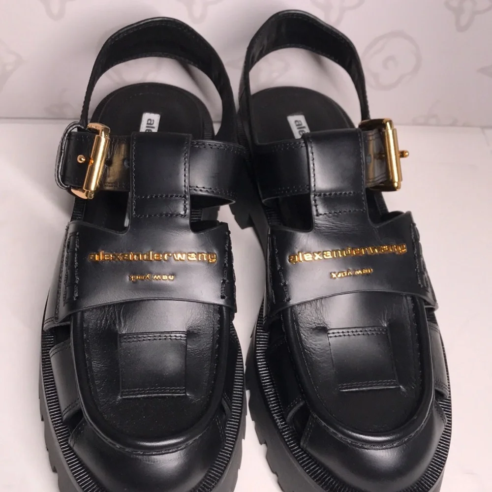 New Authentic Alexander Wang Carter Cage Sandals – Sleek Black Design